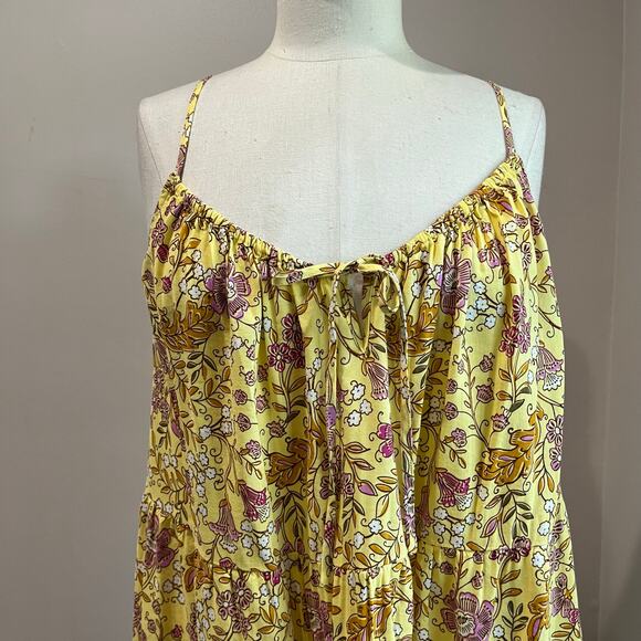 Old Navy Yellow Floral Cami Light Weight Mini Dress Size L - Picture 4 of 10